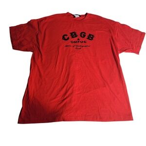 CBGB OMFUG Home of Underground Rock Red Graphic T-Shirt Mens 2XL NYC Punk Tee
